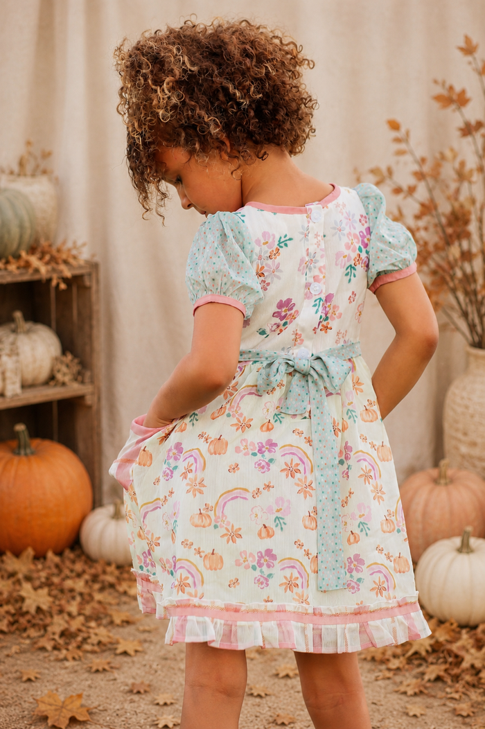 Pumpkin Patch Picnic Shimmer Dress (Pre-Order)