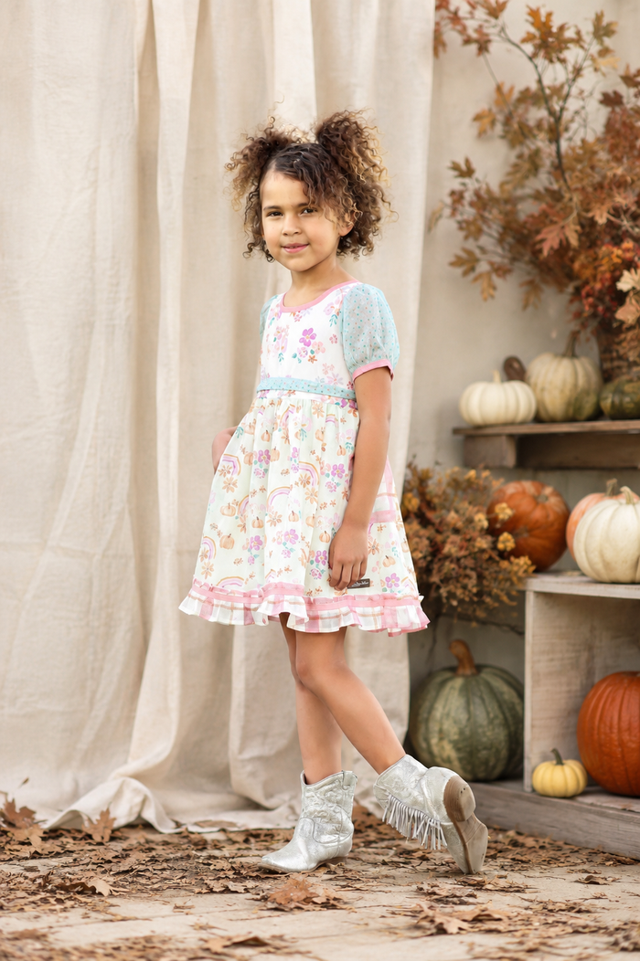 Pumpkin Patch Picnic Shimmer Dress (Pre-Order)