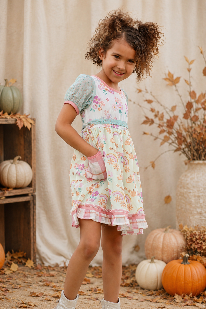 Pumpkin Patch Picnic Shimmer Dress (Pre-Order)