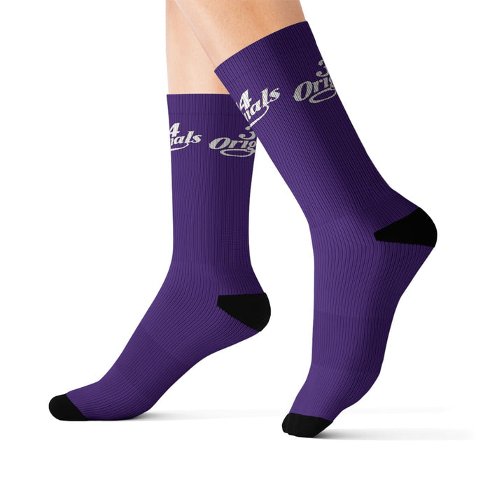Purple Sublimation Socks with '314 Originals' Script — Athletic Crew Socks - 314 Originals