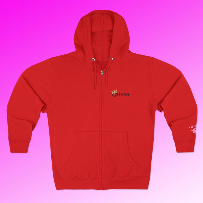 'Queen' Chest Logo Zip Hoodie — Women's Urban Streetwear - 314 Originals