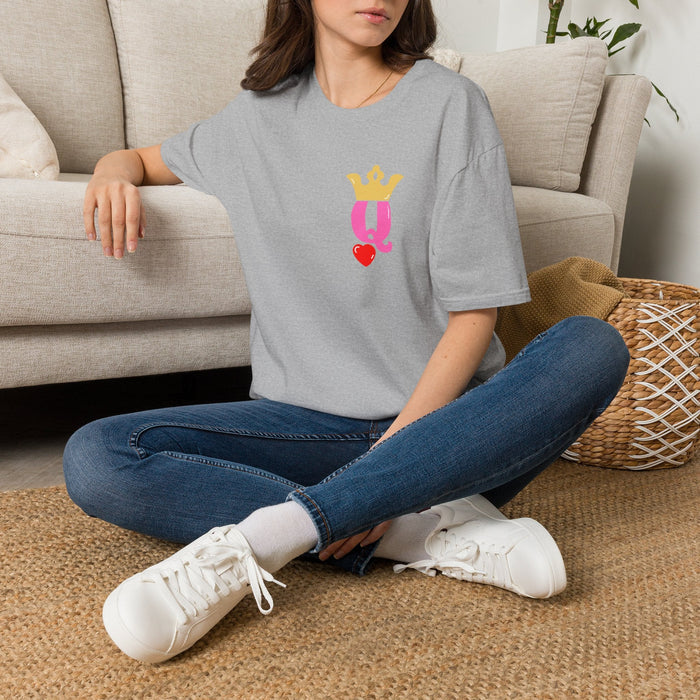 Queen Q Crown T-Shirt — Pink & Gold Heart Logo Tee - 314 Originals