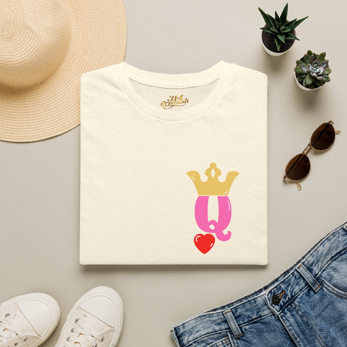 Queen Q Crown T-Shirt — Pink & Gold Heart Logo Tee - 314 Originals