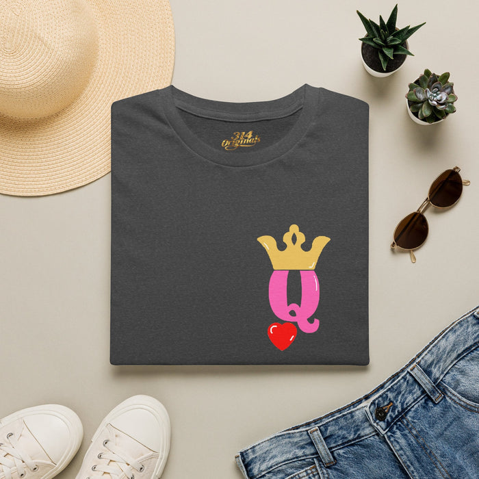 Queen Q Crown T-Shirt — Pink & Gold Heart Logo Tee - 314 Originals