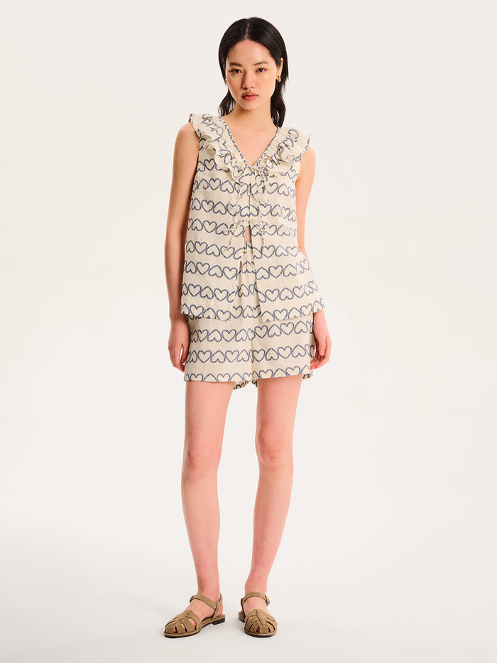 Rachael Heart Print Top