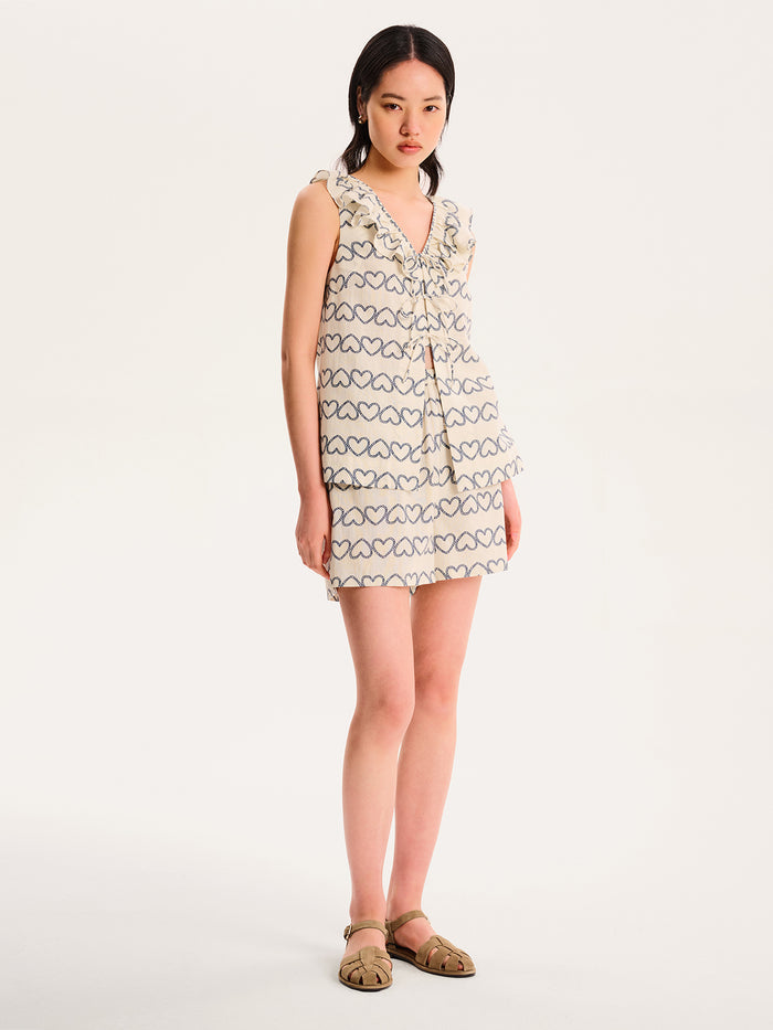 Rachael Heart Print Top