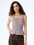 Rain Top in Chocolate/Cream Gingham