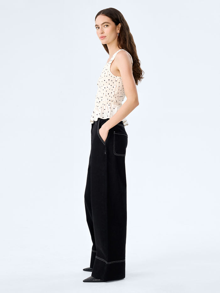 Rain Top in White Polka Dot