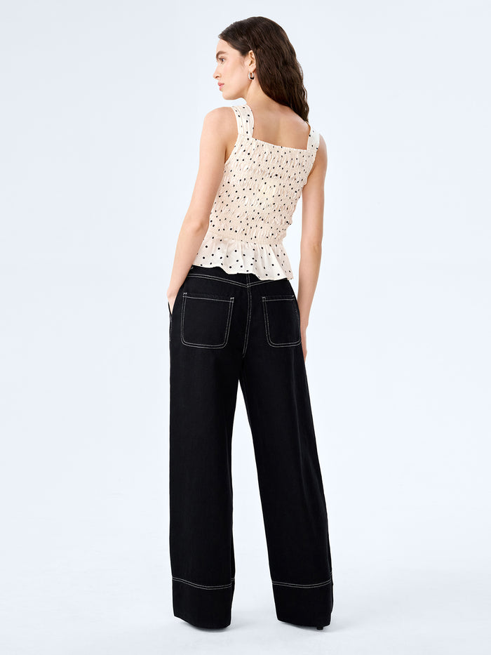 Rain Top in White Polka Dot