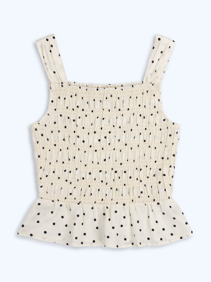 Rain Top in White Polka Dot