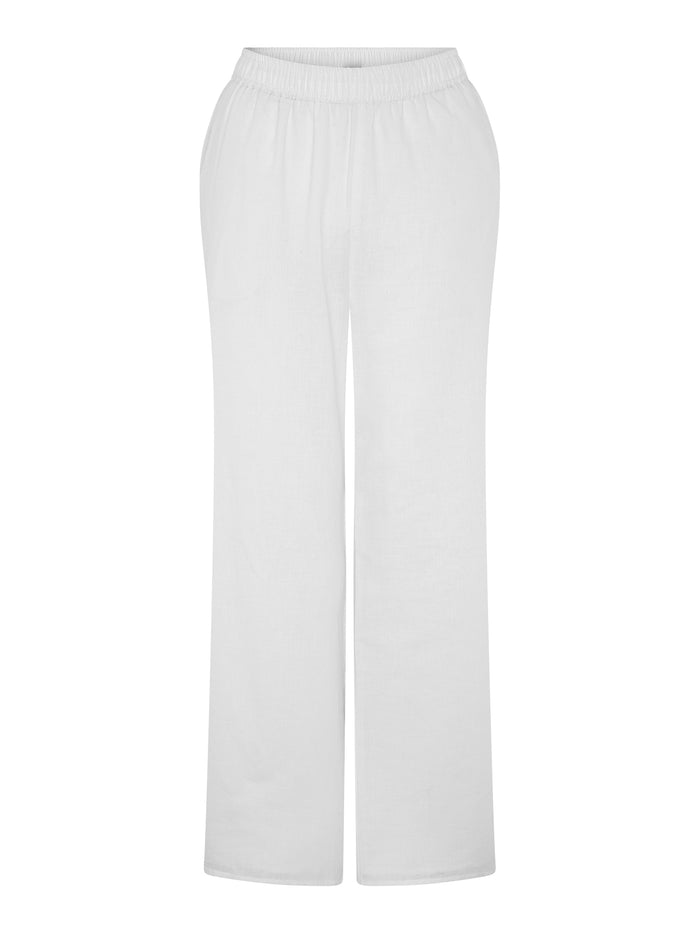 Ramela Elasticated Waist Linen Trouser in White