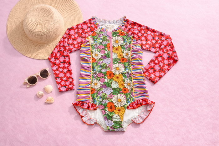 Rash Guard Swimsuit - Long Sleeve | Flower Power