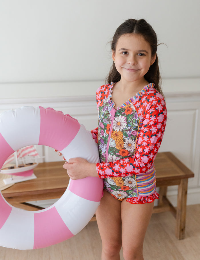 Rash Guard Swimsuit - Long Sleeve | Flower Power