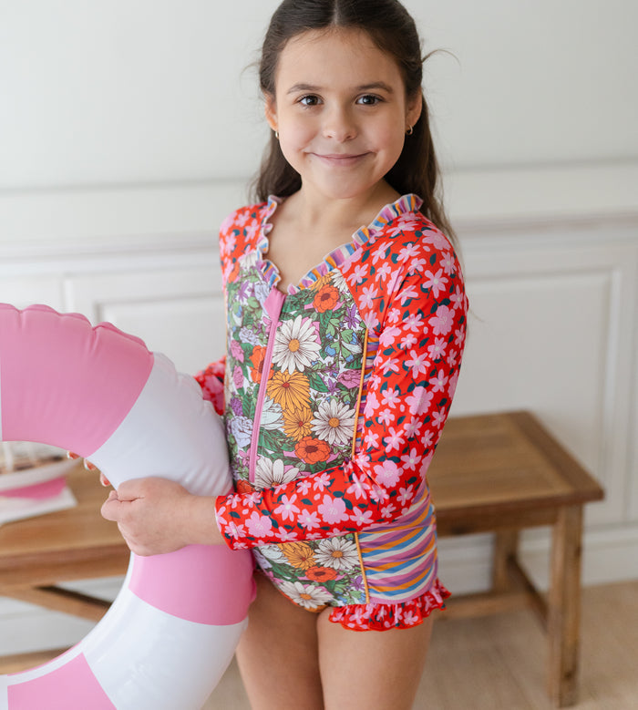 Rash Guard Swimsuit - Long Sleeve | Flower Power