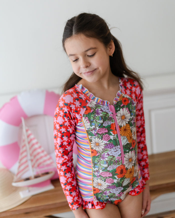 Rash Guard Swimsuit - Long Sleeve | Flower Power