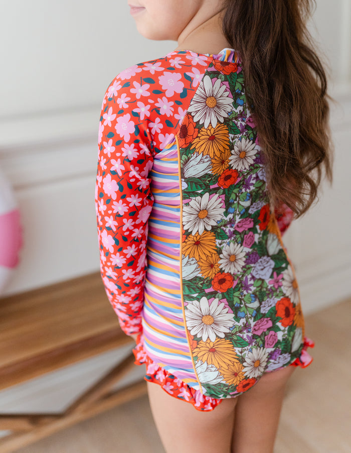 Rash Guard Swimsuit - Long Sleeve | Flower Power