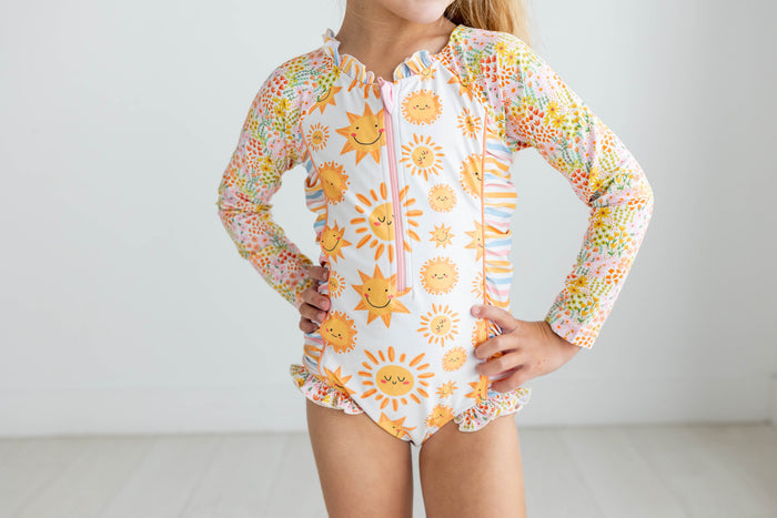 Rash Guard Swimsuit - Long Sleeve | Sunny Days Ahead