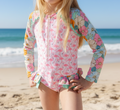 Rash Guard Swimsuit | Flamingo Fiesta