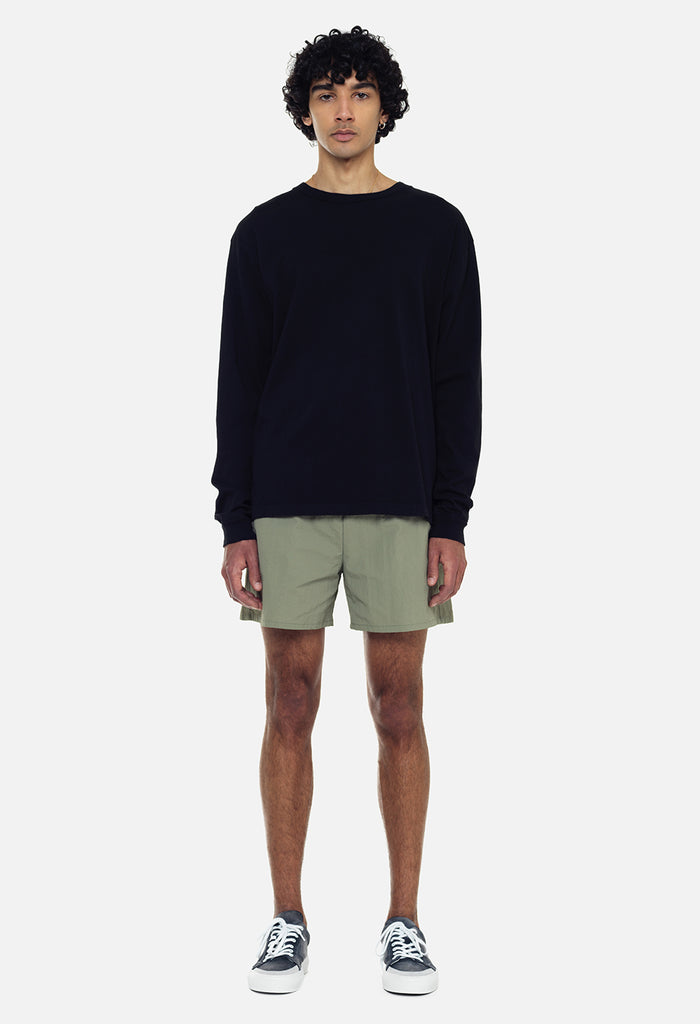 Recycled Cotton LS University Tee / Black