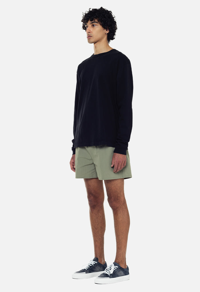 Recycled Cotton LS University Tee / Black
