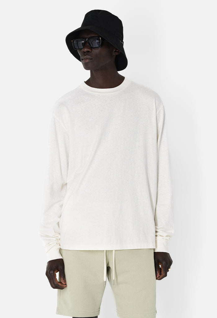 Recycled Cotton LS University Tee / Salt