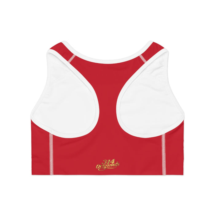 Red Sports Bra — "Originals" Pink Script Athletic Crop Top - 314 Originals