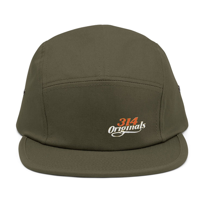 Retro Script Logo Embroidered 5-Panel Cap — - 314 Originals