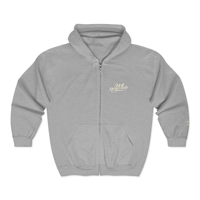 Retro Script Zip Hoodie — Chest Logo - 314 Originals