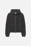 Reverse Terry Frances Full-Zip / Washed Black