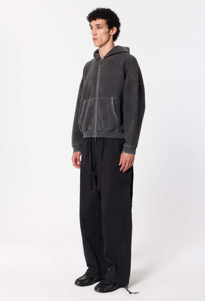 Reverse Terry Frances Full-Zip / Washed Black