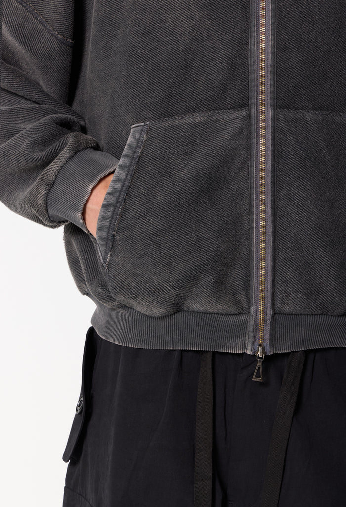 Reverse Terry Frances Full-Zip / Washed Black