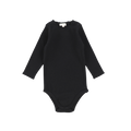 Ribbed Crewneck Onesie LS - Black