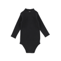 Ribbed Mockneck Onesie - Black