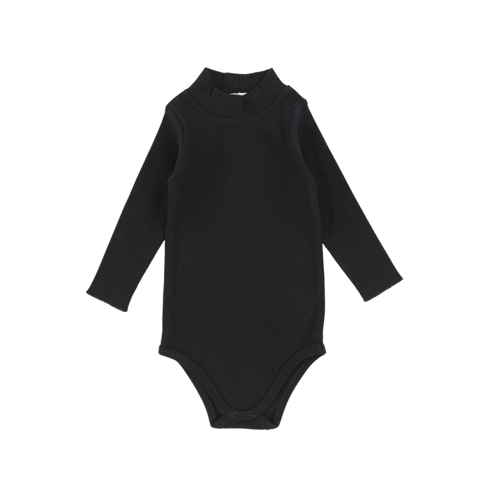 Ribbed Mockneck Onesie - Black
