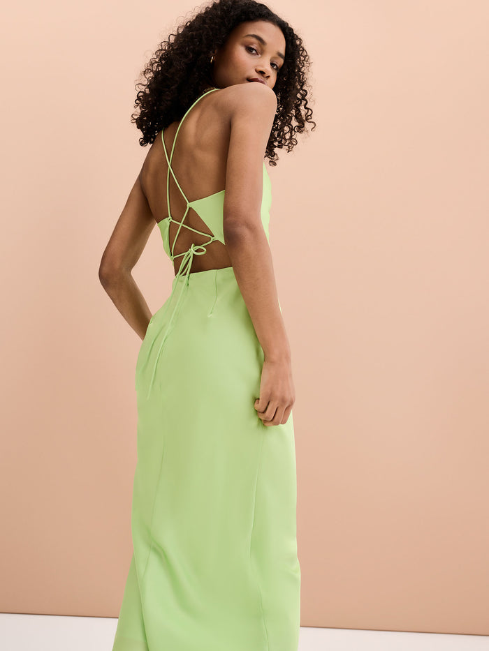 Riviera Midi Dress in Apple Green