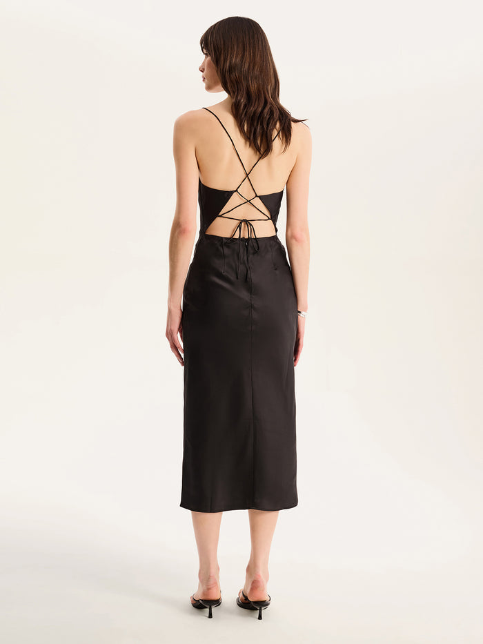 Riviera Midi Dress in Black