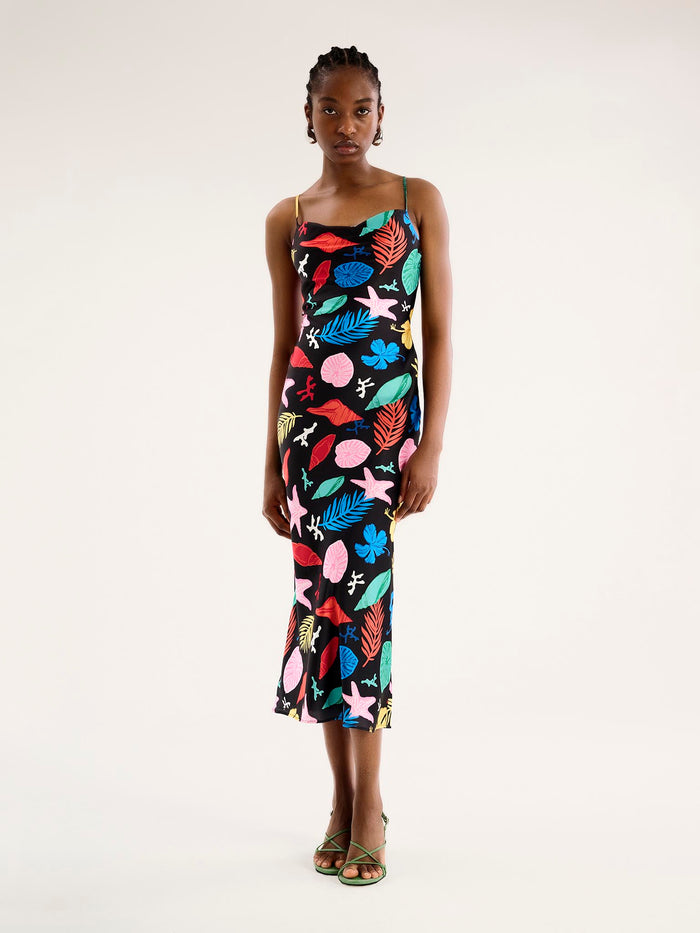 Riviera Midi Dress in Shell Print