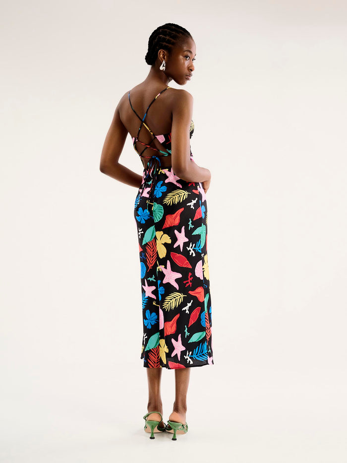 Riviera Midi Dress in Shell Print