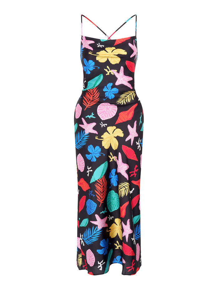 Riviera Midi Dress in Shell Print