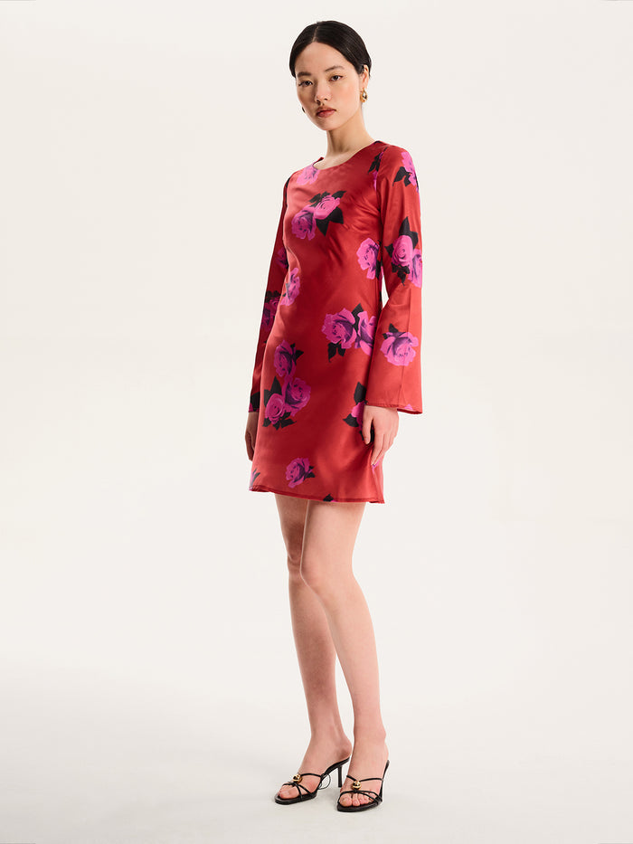 Roberta Dress in Red Floral