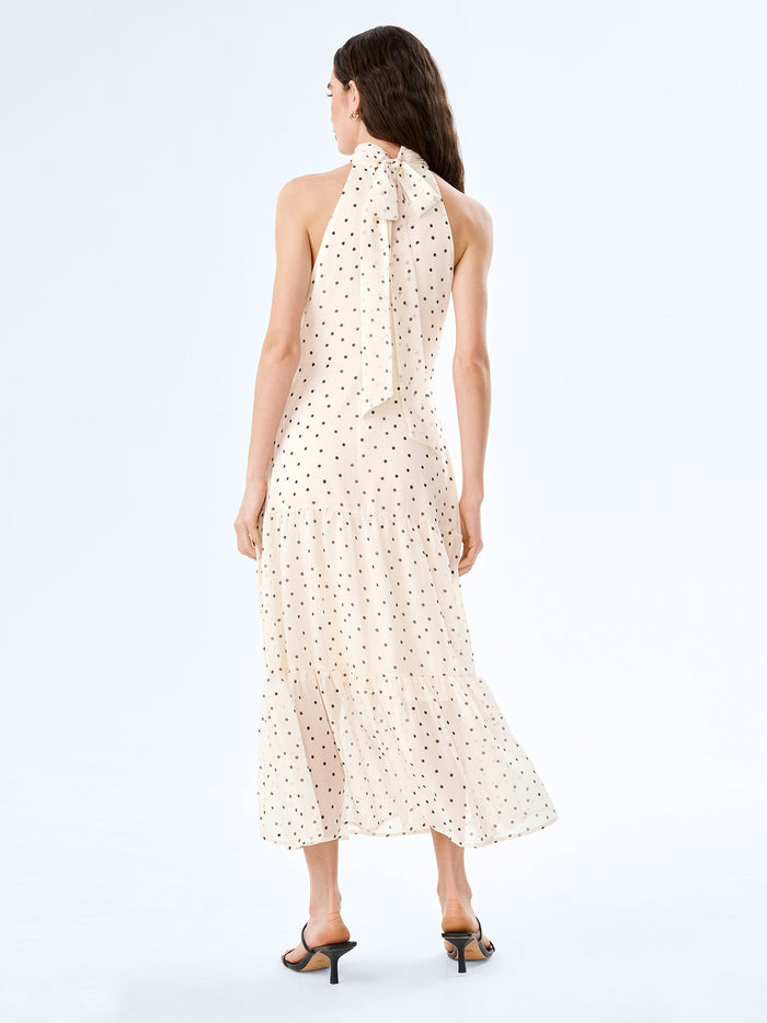 Romeo Dress in White Polka Dot