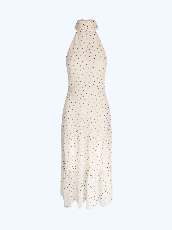 Romeo Dress in White Polka Dot