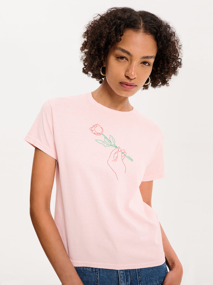 Rose Baby Tee in Pink