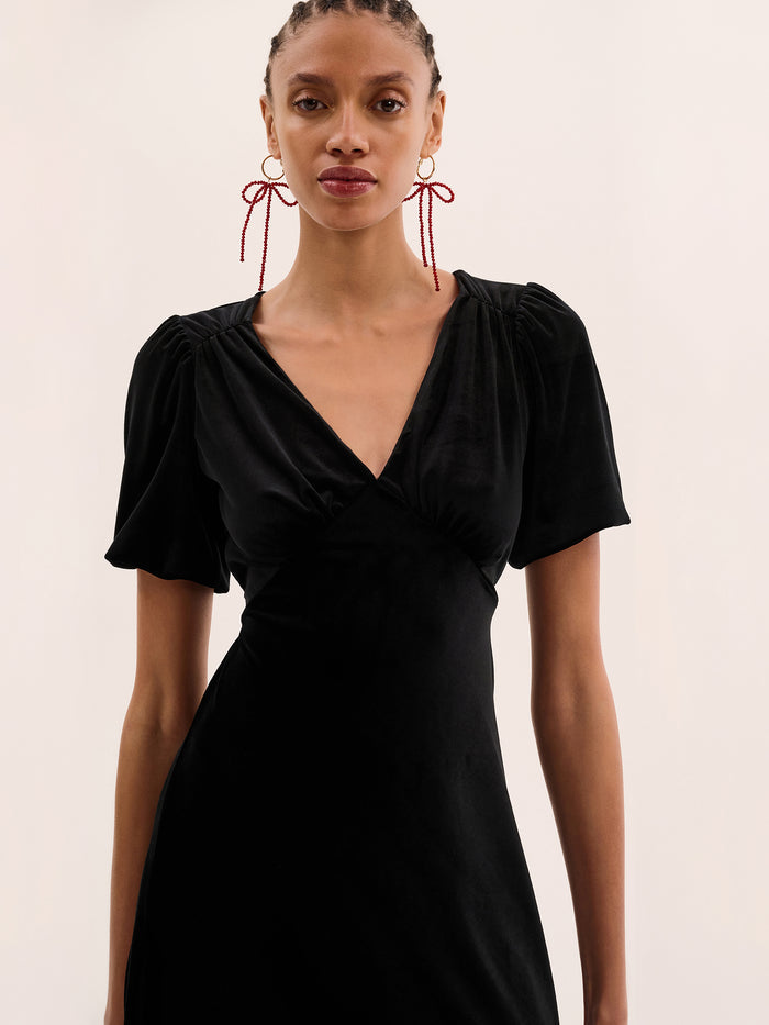 Rosie Velvet Dress in Black