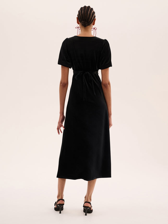 Rosie Velvet Dress in Black