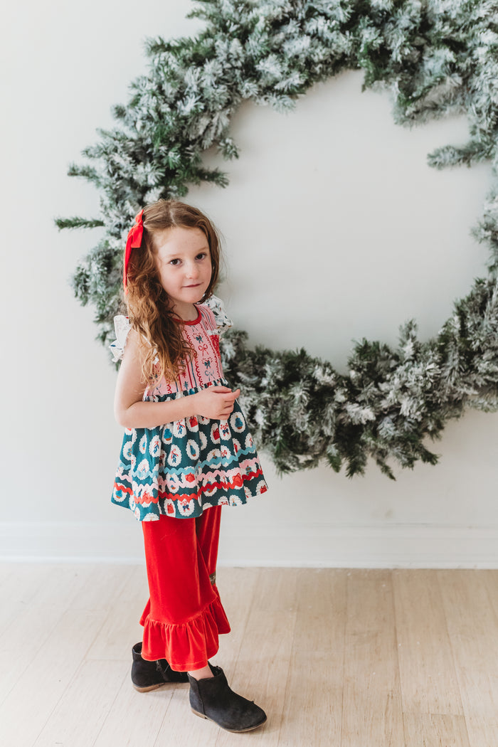 Ruby Reindeer Velvet Big Ruffles