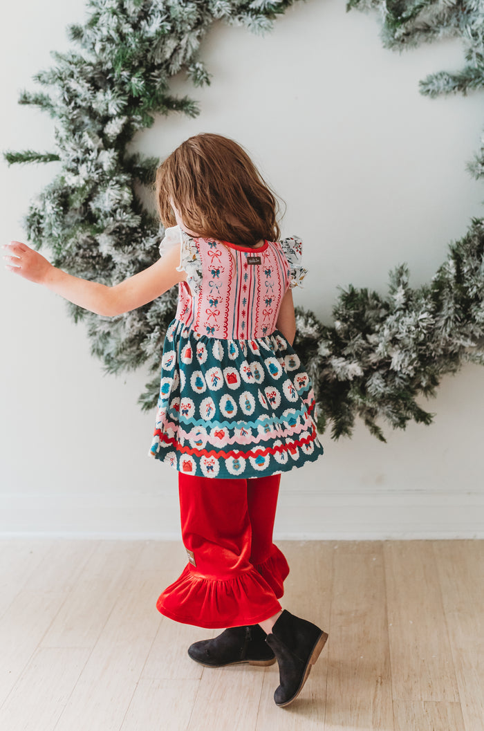 Ruby Reindeer Velvet Big Ruffles