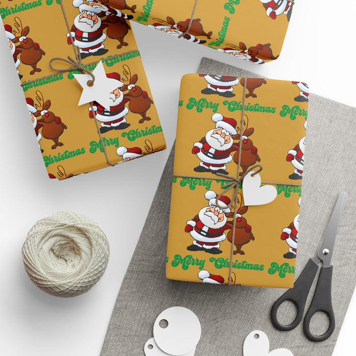 Santa & Reindeer Christmas Wrapping Paper - 314 Originals