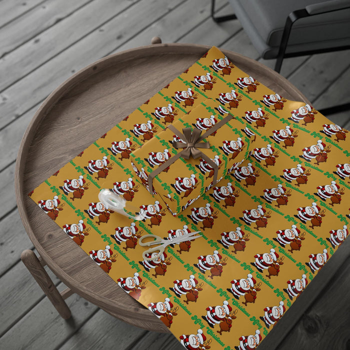 Santa & Reindeer Christmas Wrapping Paper - 314 Originals