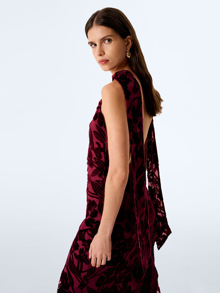 Scarlett Scarf in Deep Wine Devore